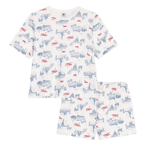 Petit Bateau - Broken Organic Cotton Pajama Shorts | Ecru
