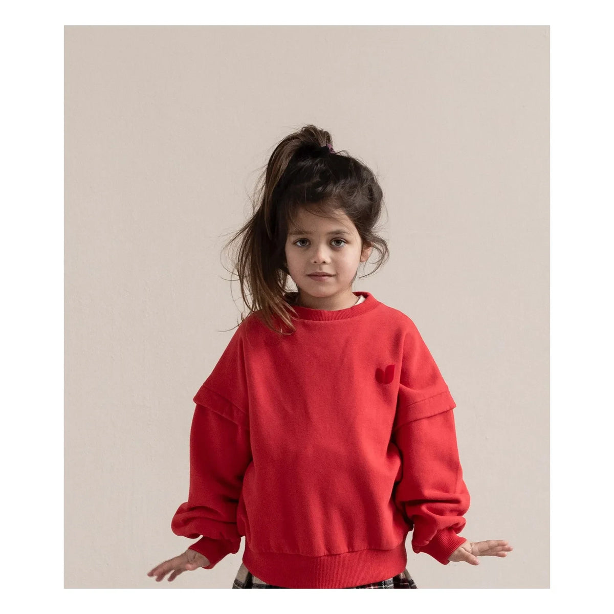 Jenest - Organik pamuk balon sweatshirt | Kırmızı