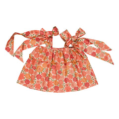 Loir - Castille Blouse Organic Cotton Flowers | Coral