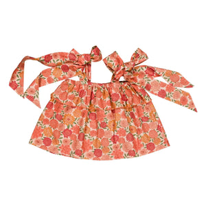 Loir - Castille Blouse Organic Cotton Flowers | Coral