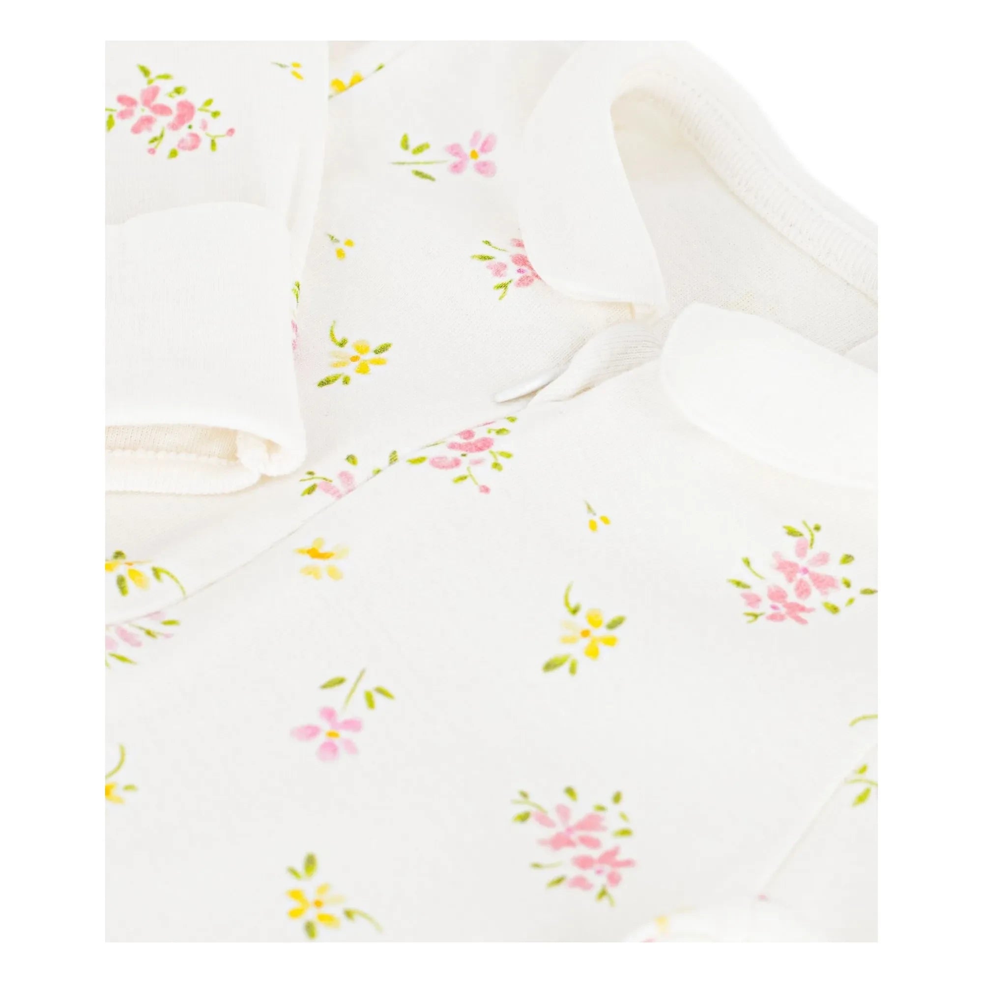 Petit Bateau - Organic Cotton Sleepwear with Floral Pattern | White