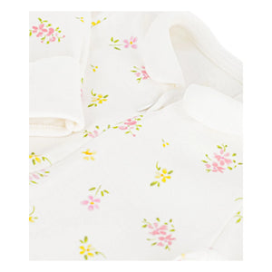 Petit Bateau - Organic Cotton Sleepwear with Floral Pattern | White