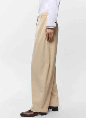 Cordera - Velvet Cotton Pants | Beige