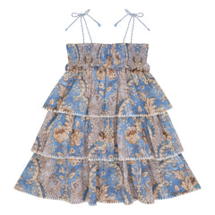 Zimmermann - Daylight Floral Print Ruffled Dress | Light Blue