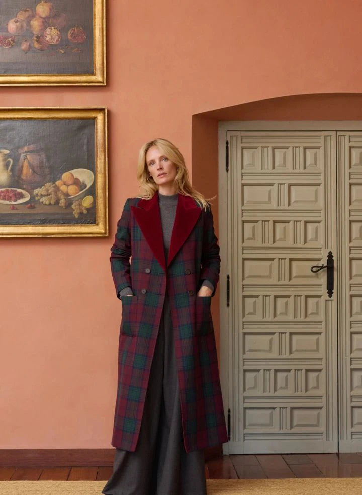 Maria de la Orden - Carreaux César Coat | Burgundy