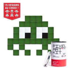 Pixel Corner - Pixel Art Kiti - Küçük Uzaylı | Koyu yeşil