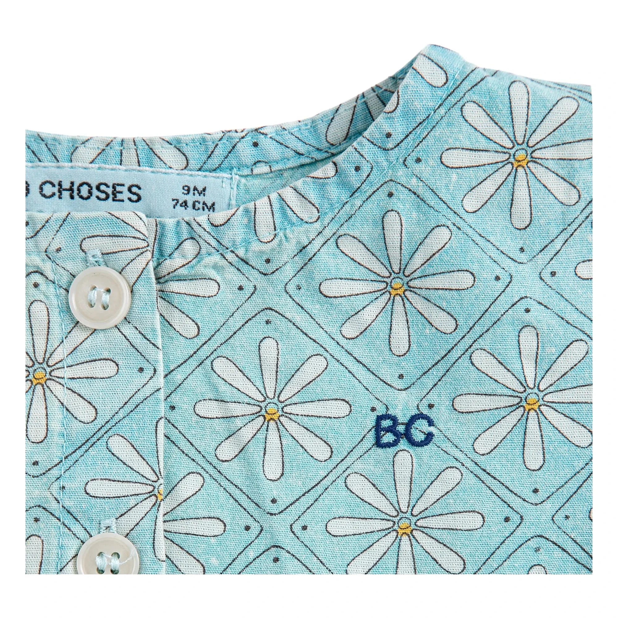 Bobo Choses - Organic Cotton Baby Daisy Dress | Light Blue