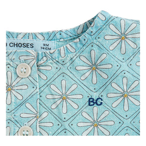 Bobo Choses - Organic Cotton Baby Daisy Dress | Light Blue