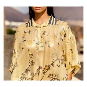 Mes Demoiselles - Jaca Metallic Silk Blouse | Gold