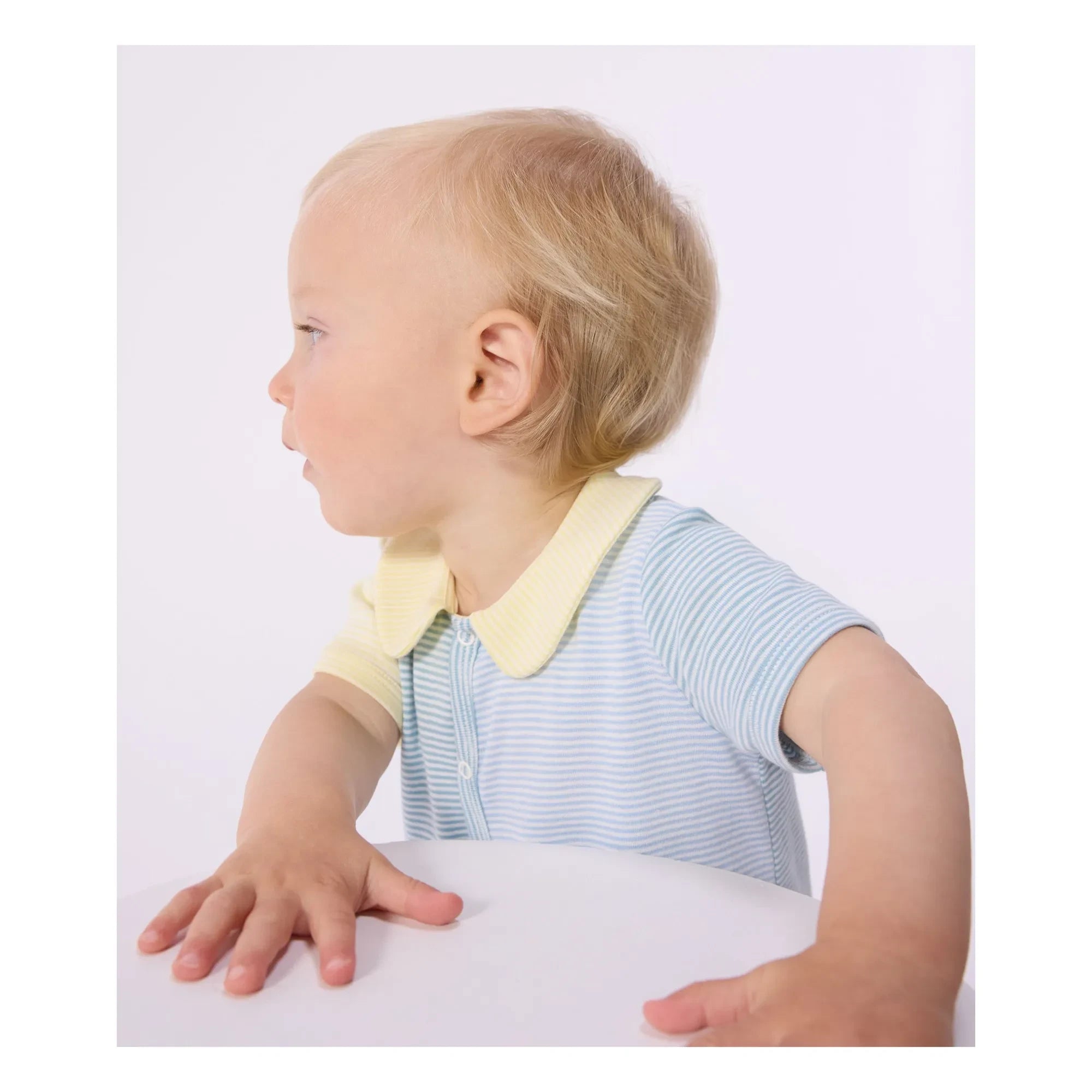 Petit Bateau - Striped Pajama Romper Shorts | Blue
