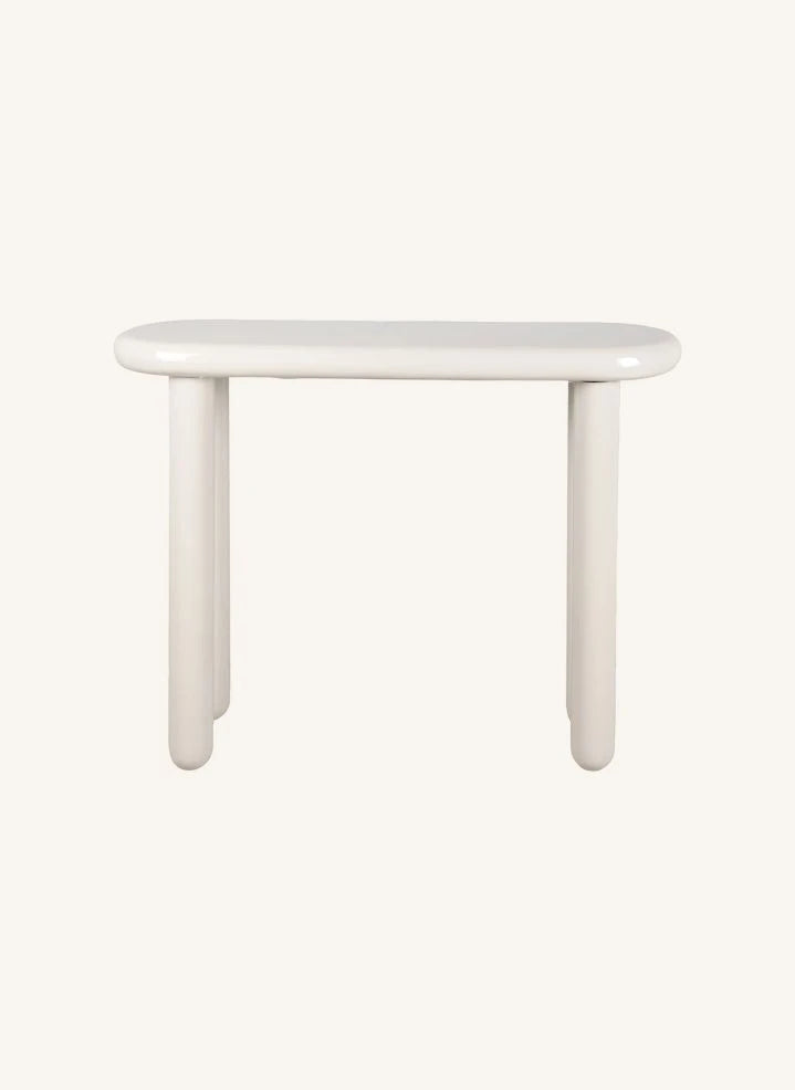 Present Time - Cadiz Metal Console Table | Broken White