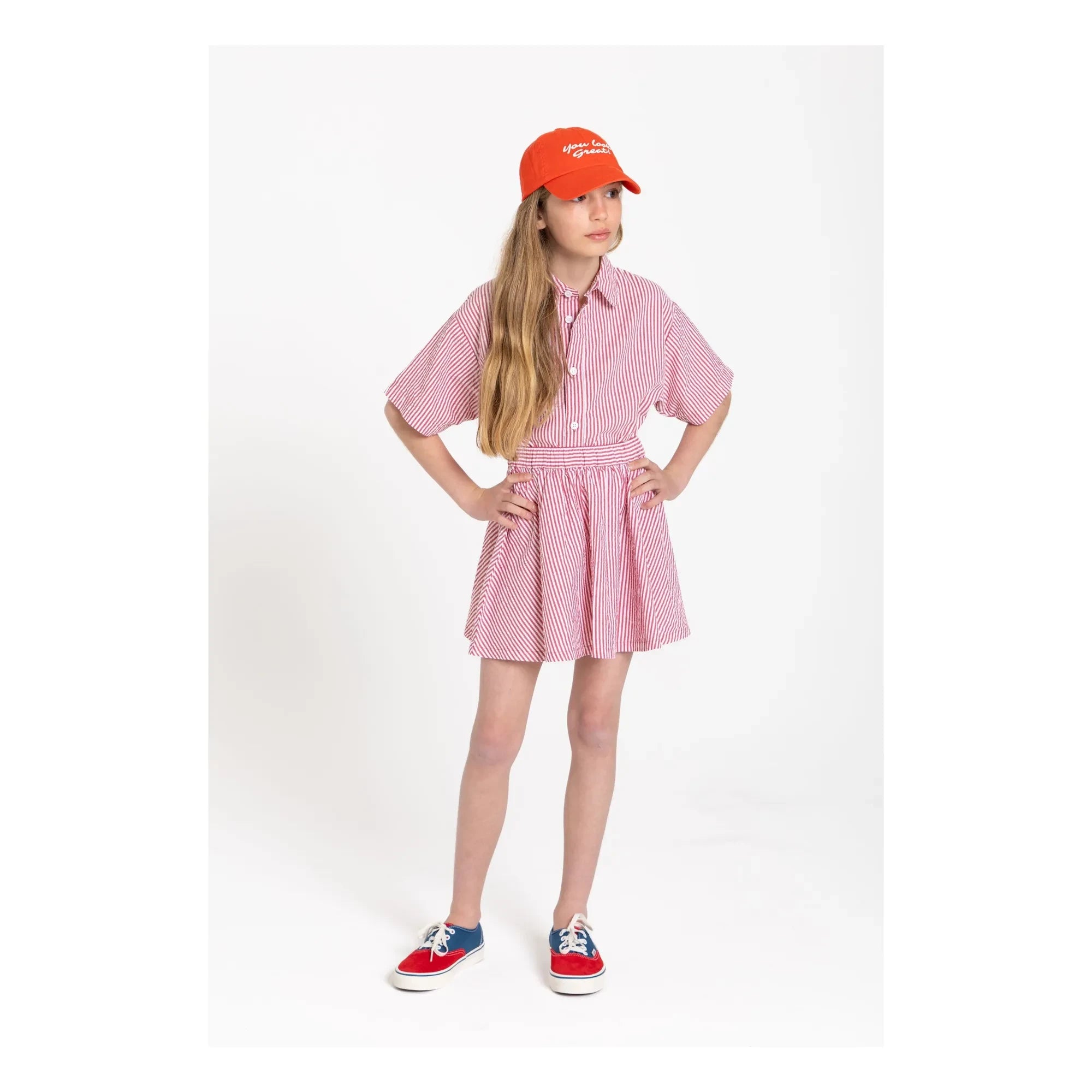Smallable Kid - Sawyer Striped Shirt | Cherry Red