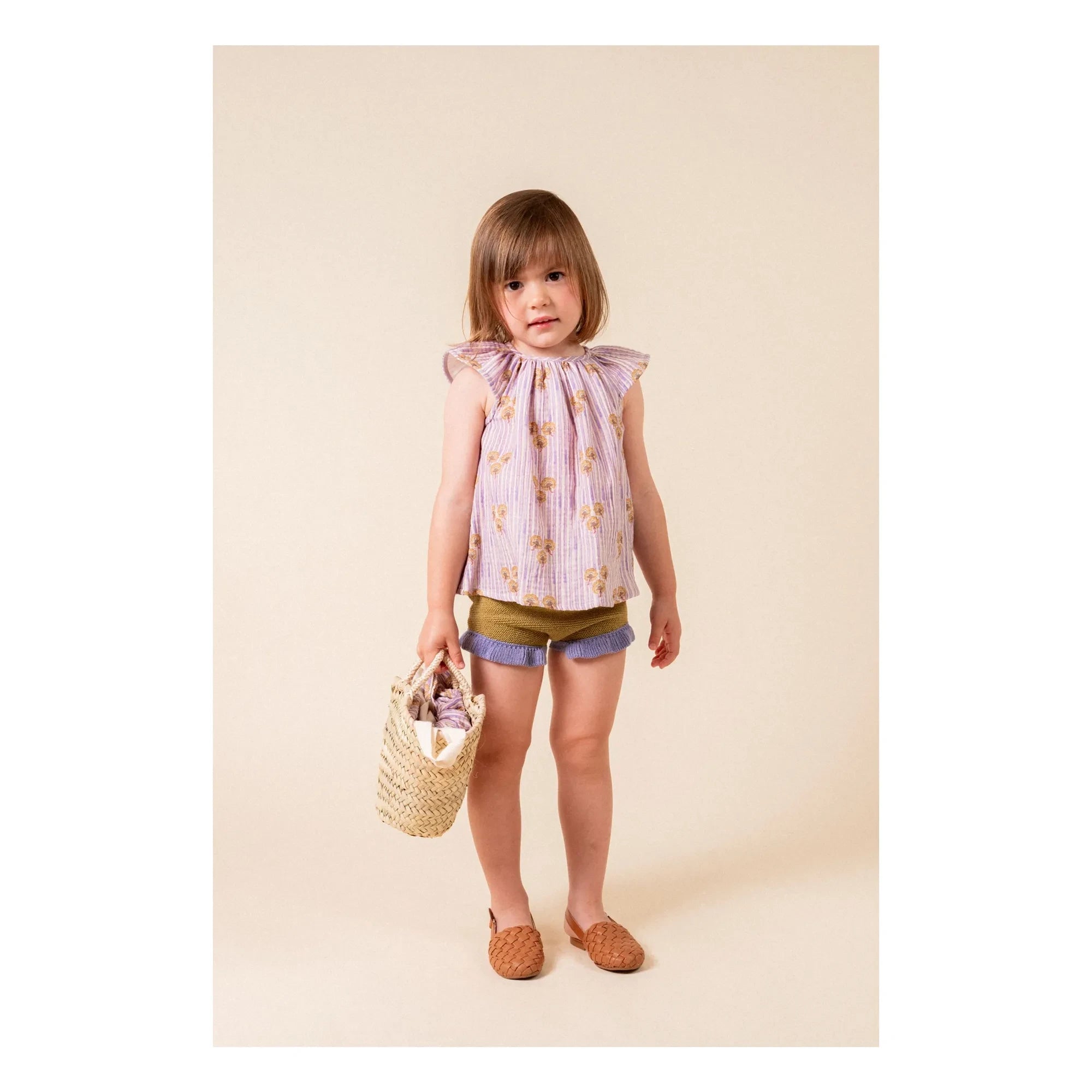 birinit - Yellow Green Ruffle Mesh Shorts