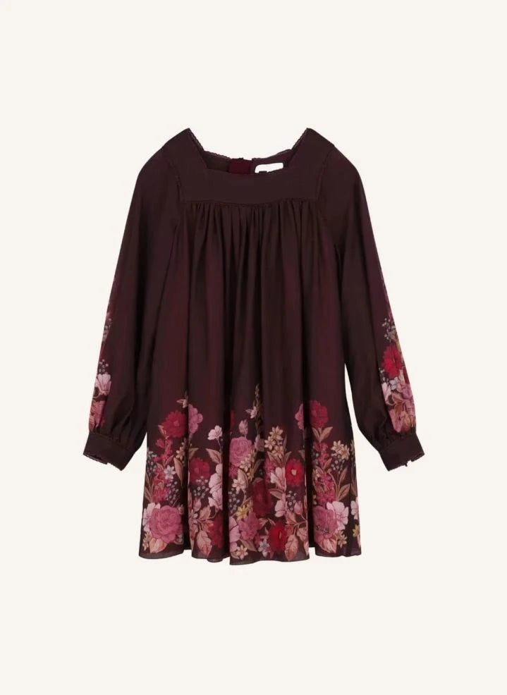 Chloé - Fleurie Yün Gazlı Elbise | Plum