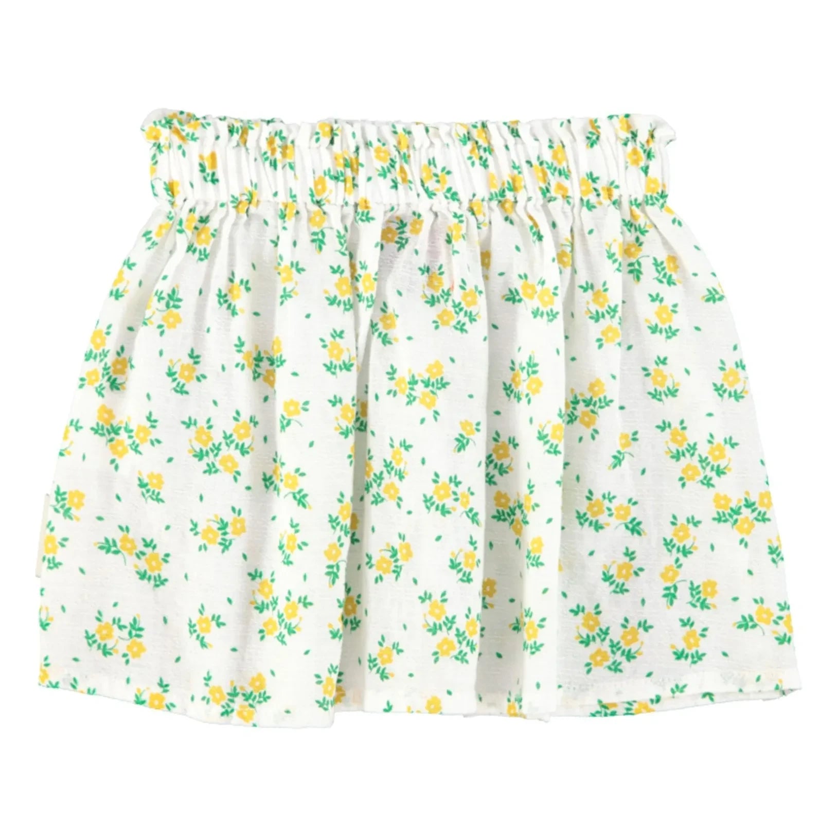 Piupiuchick - Organic cotton floral print short skirt | White