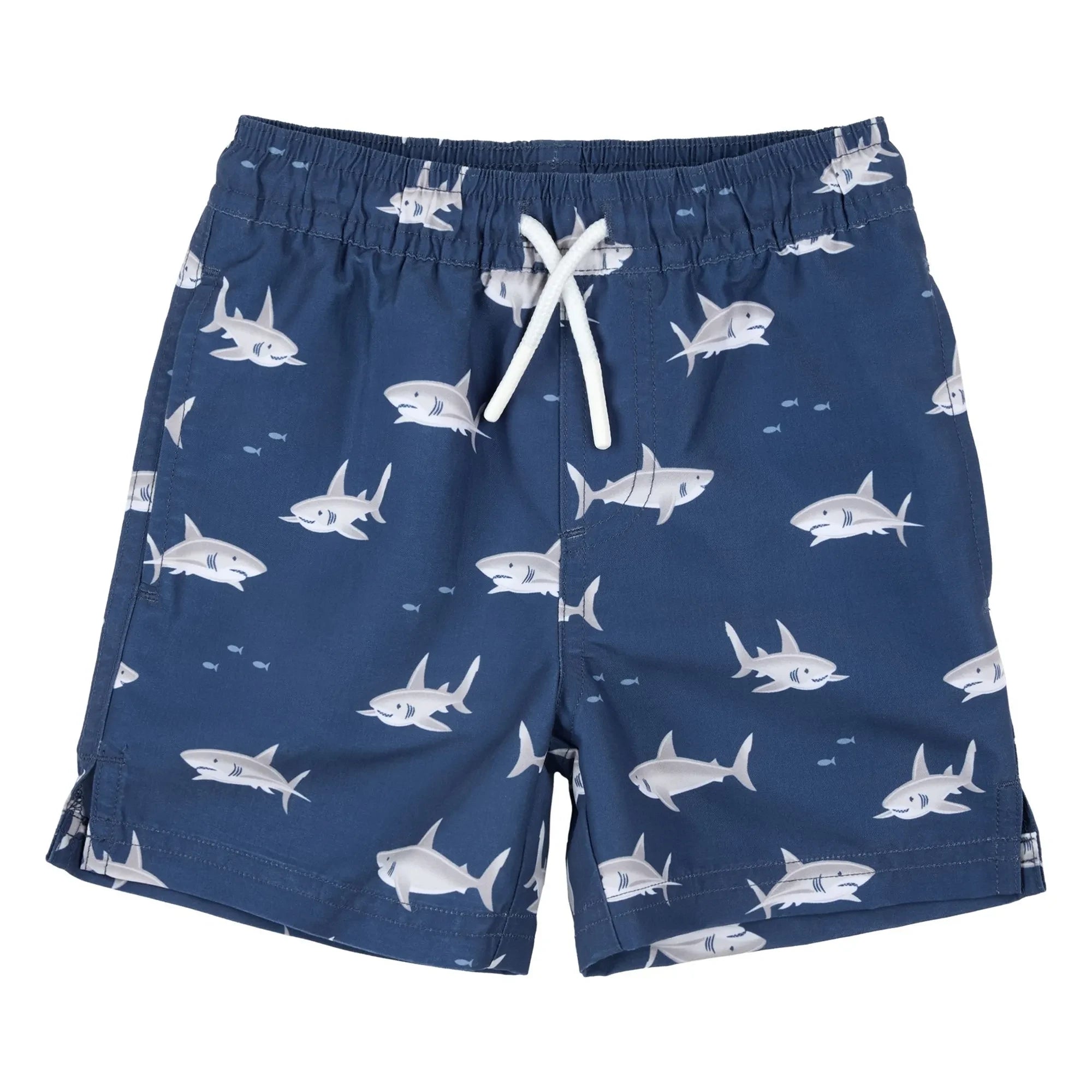 Petit Lem - Sharks Swim Shorts Made from Recycled Fibers | Navy Blue