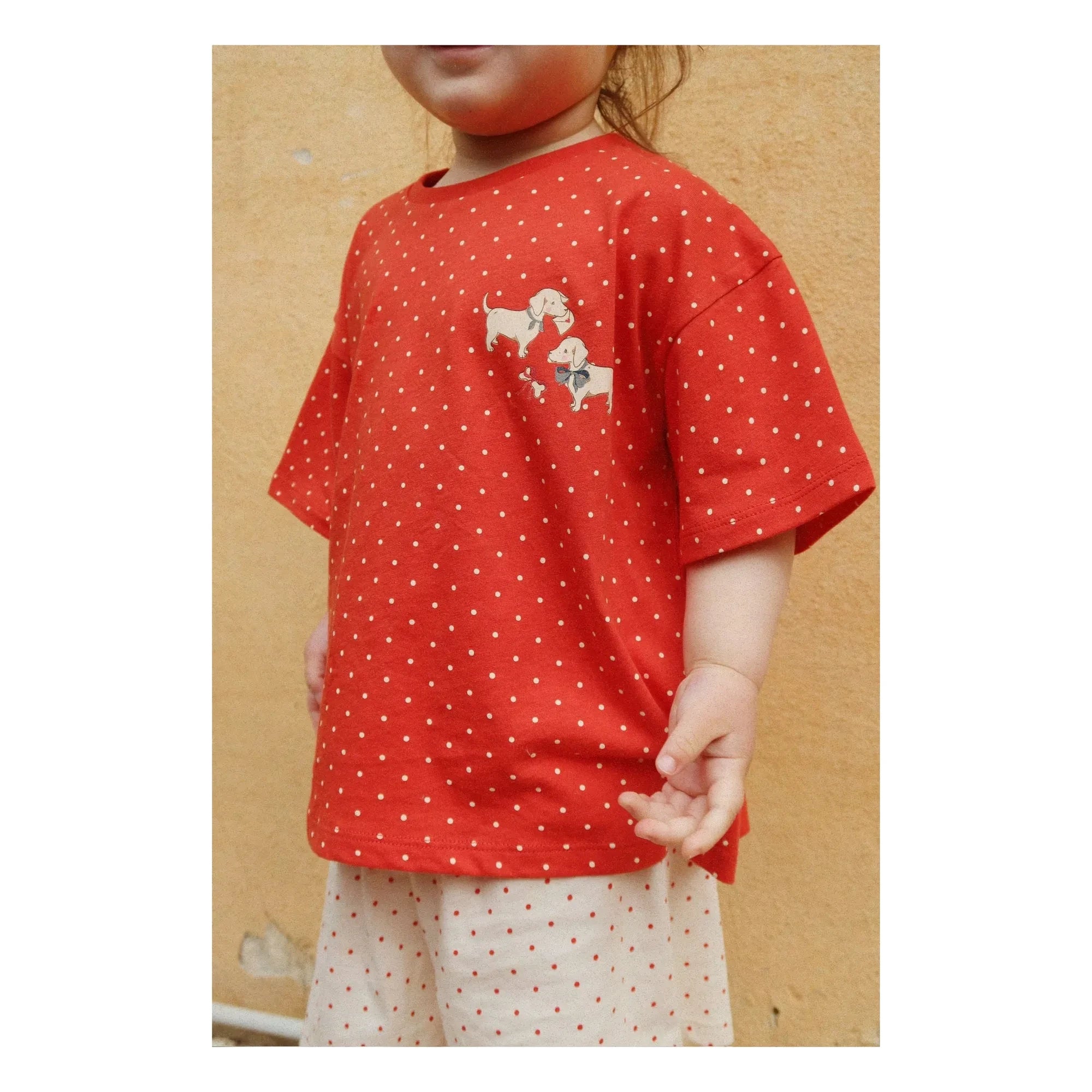 Konges Sløjd - T-Shirt and Shorts Set Famo Pois Organic Cotton | Red