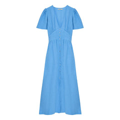 the new society - Melissa Linen Dress | Blue