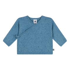 Petit Bateau - Pointelle Wool Wrap Cardigan | Light Blue