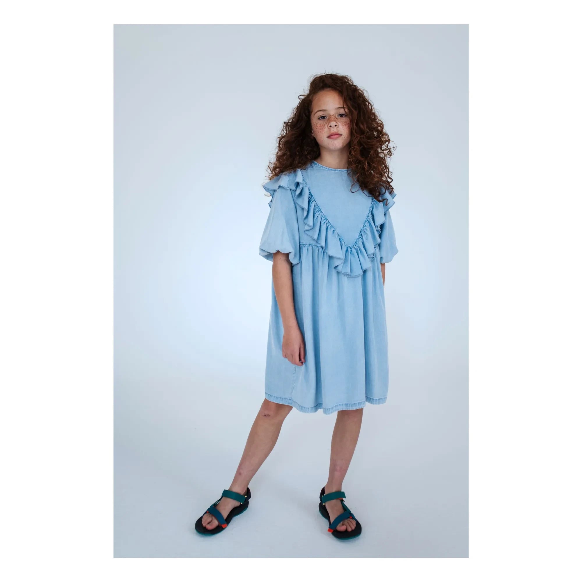Repose AMS - Tencel Ruffled Dress | Light Blue