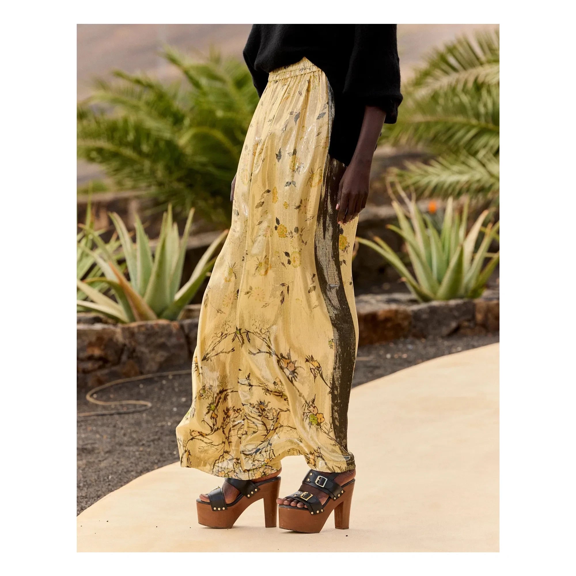 Mes Demoiselles - Juliette Silk Metallic Pants | Gold
