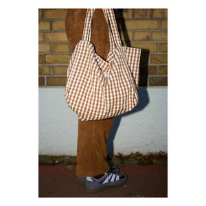 Gabrielle Paris - Mocha Checkered Leather Bag