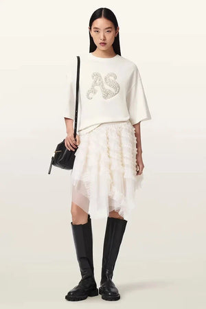 AllSaints kadın pamuklu oversize ICON tişört