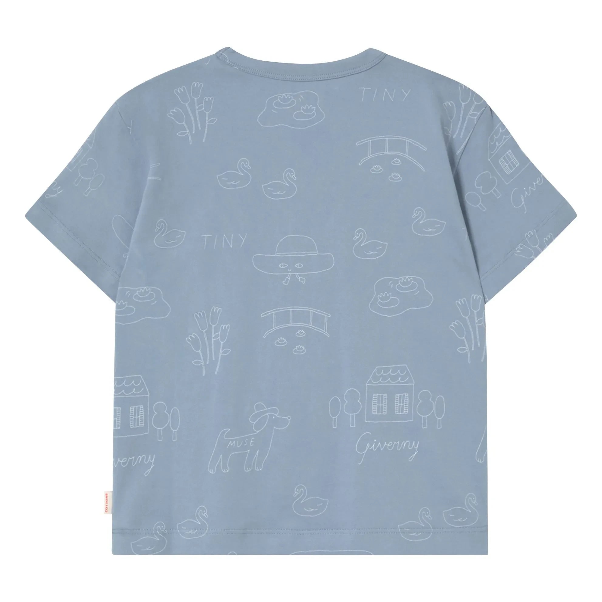 Tinycottons - Tiny Swans Organic Cotton T-shirt | Gray Blue