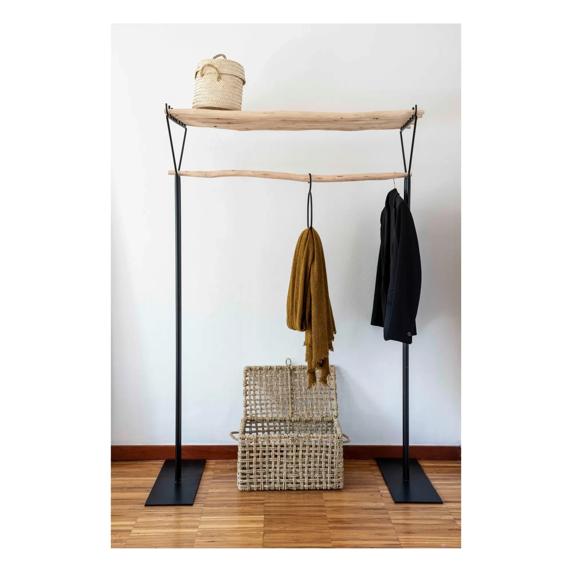 Cosydar - Clothes Rack with Rod Shelves | Black