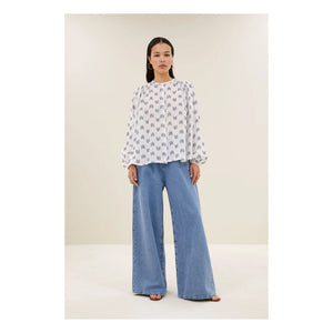 By Bar - Nyka Oase Cotton Blouse | Blue