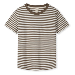 Gray Label - Oversized Striped Organic Cotton T-shirt | Khaki Brown