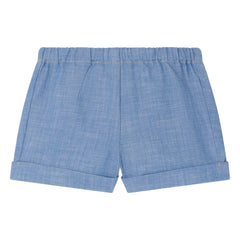 Bonpoint - Ecady Chambray Organic Cotton Shorts | Blue