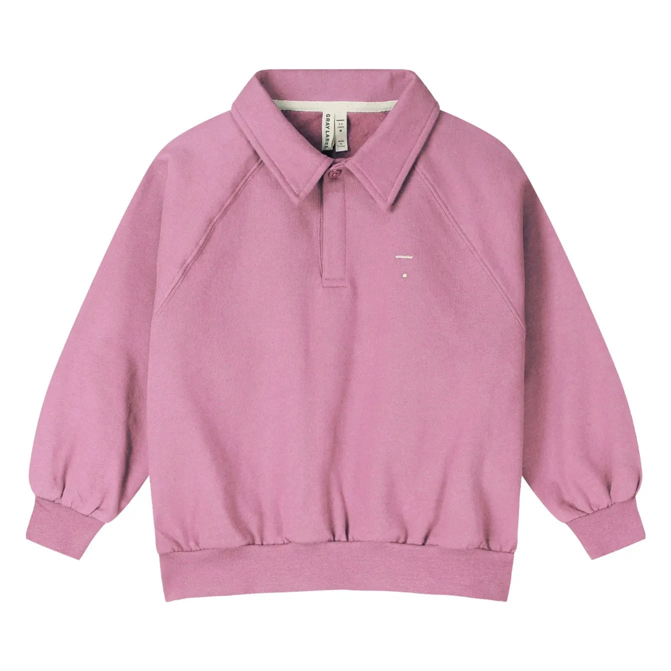 Gray Label - Organik pamuklu polo yaka sweatshirt | Pembe