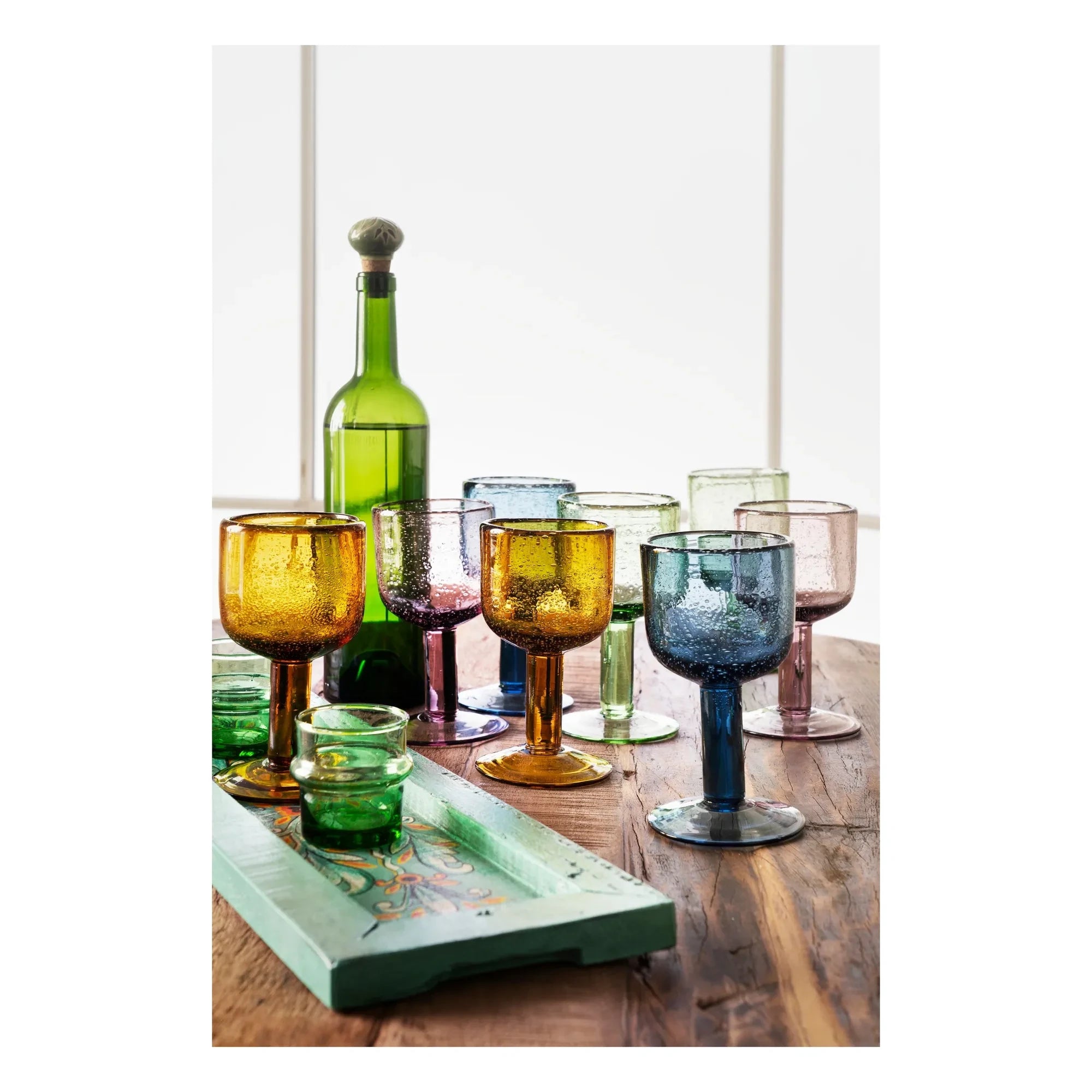 Madam Stoltz - Green Wine Glass