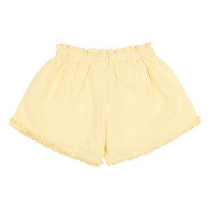 Búho - Organic Cotton Ruffled Shorts | Yellow