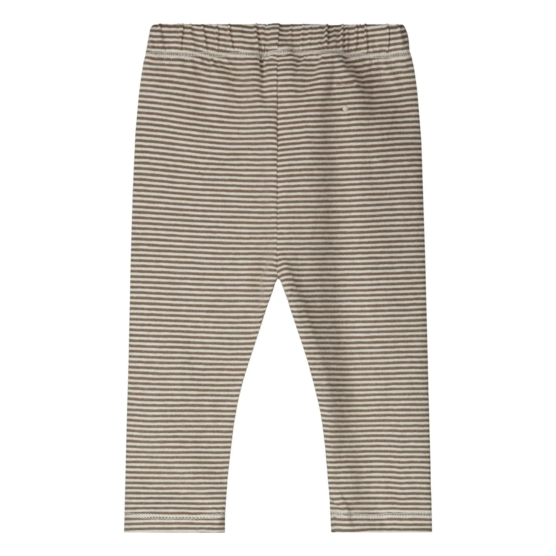 Gray Label - Striped Organic Cotton Leggings | Khaki Brown