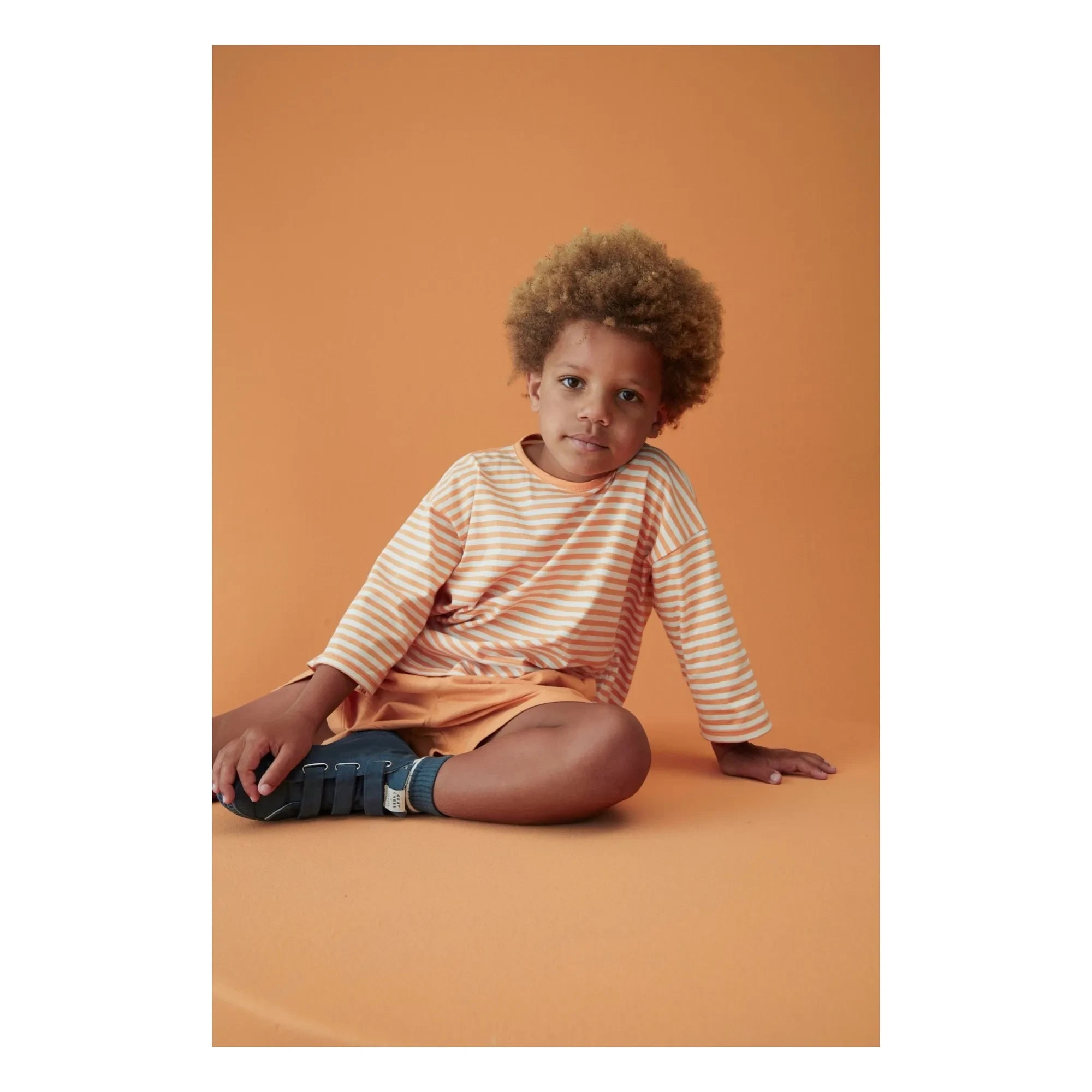 Gray Label - Striped Organic Cotton T-Shirt | Apricot