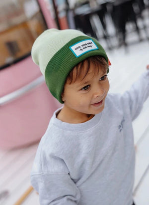 Hello Hossy - Urban Color Block organic cotton beanie | Green