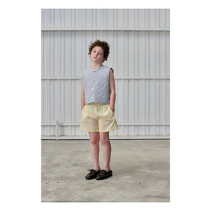 Tangerine - Striped Wide Waist Shorts | Pale yellow