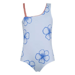 Pepita & Me - Marea Fleurs Asymmetric Swimsuit | Light Blue