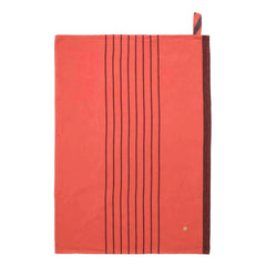 La cerise sur le gâteau - Piero Organic Cotton Striped Kitchen Towel | Coral