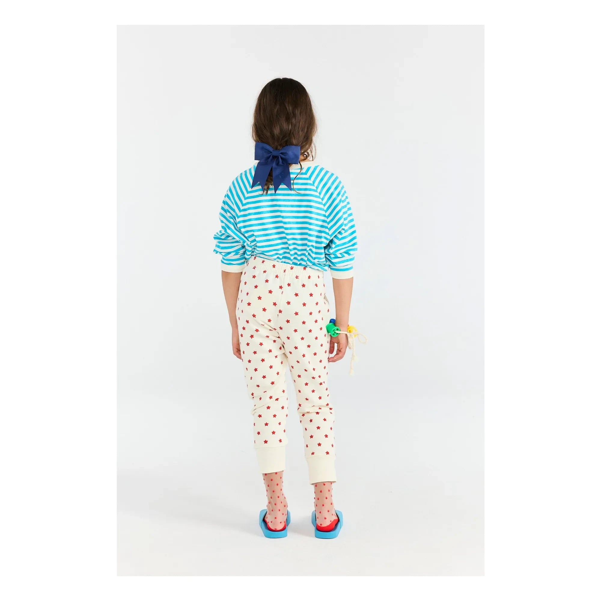 The Animals Observatory - Anteater Striped Organic Cotton T-Shirt | Blue