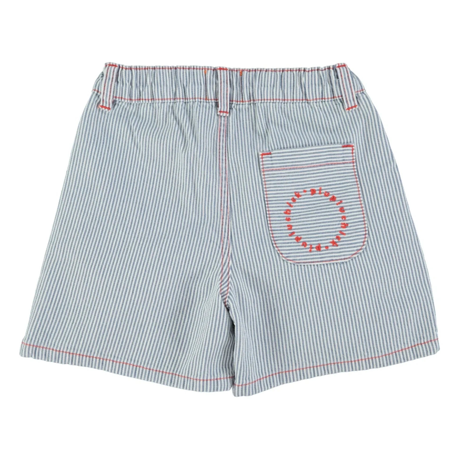 Piupiuchick - Striped Denim Shorts | Blue