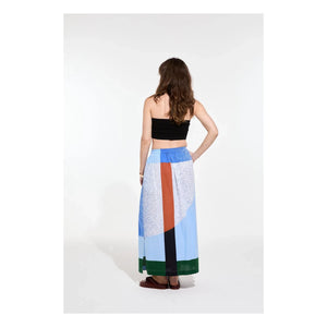 Mapoésie - Juliette Sunrise Cotton Skirt | Blue