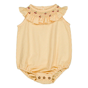 Loir - Marta Vichy Organic Cotton Overalls | Yellow
