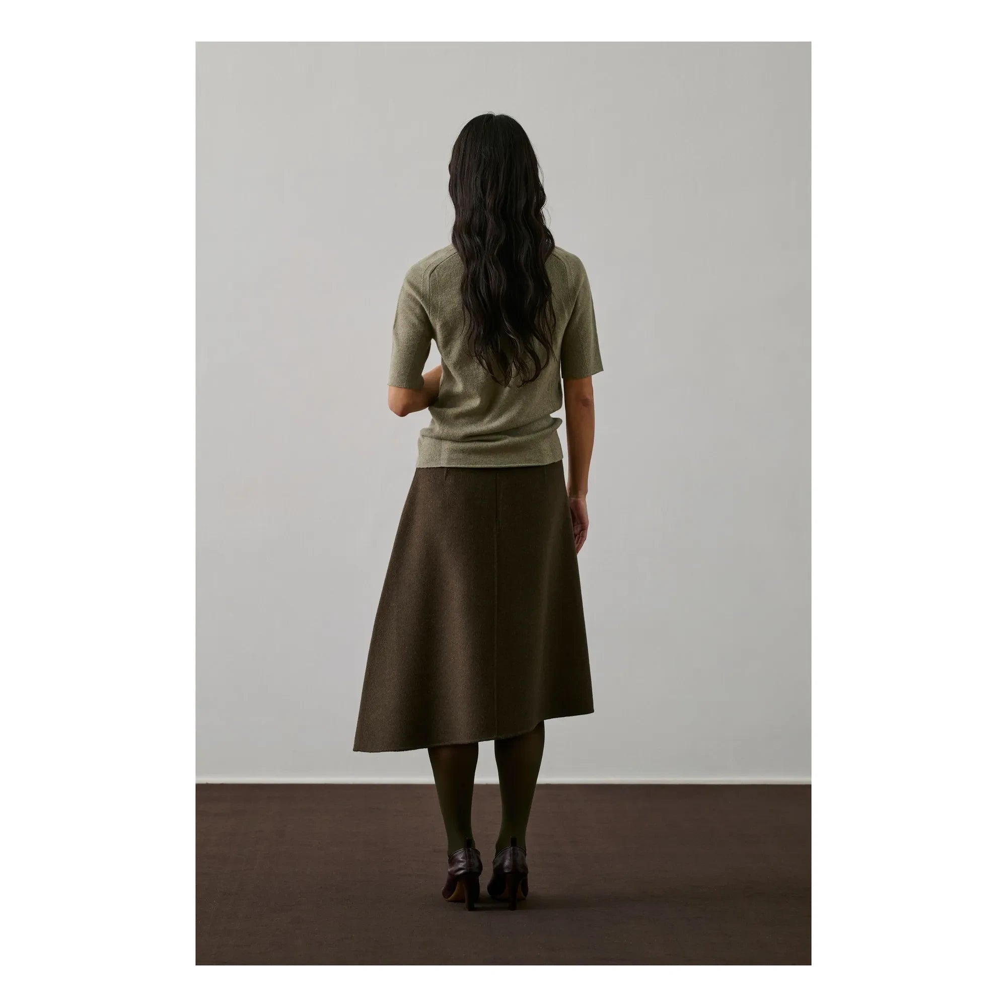 Soeur - Geneva Wool Skirt | Khaki Brown