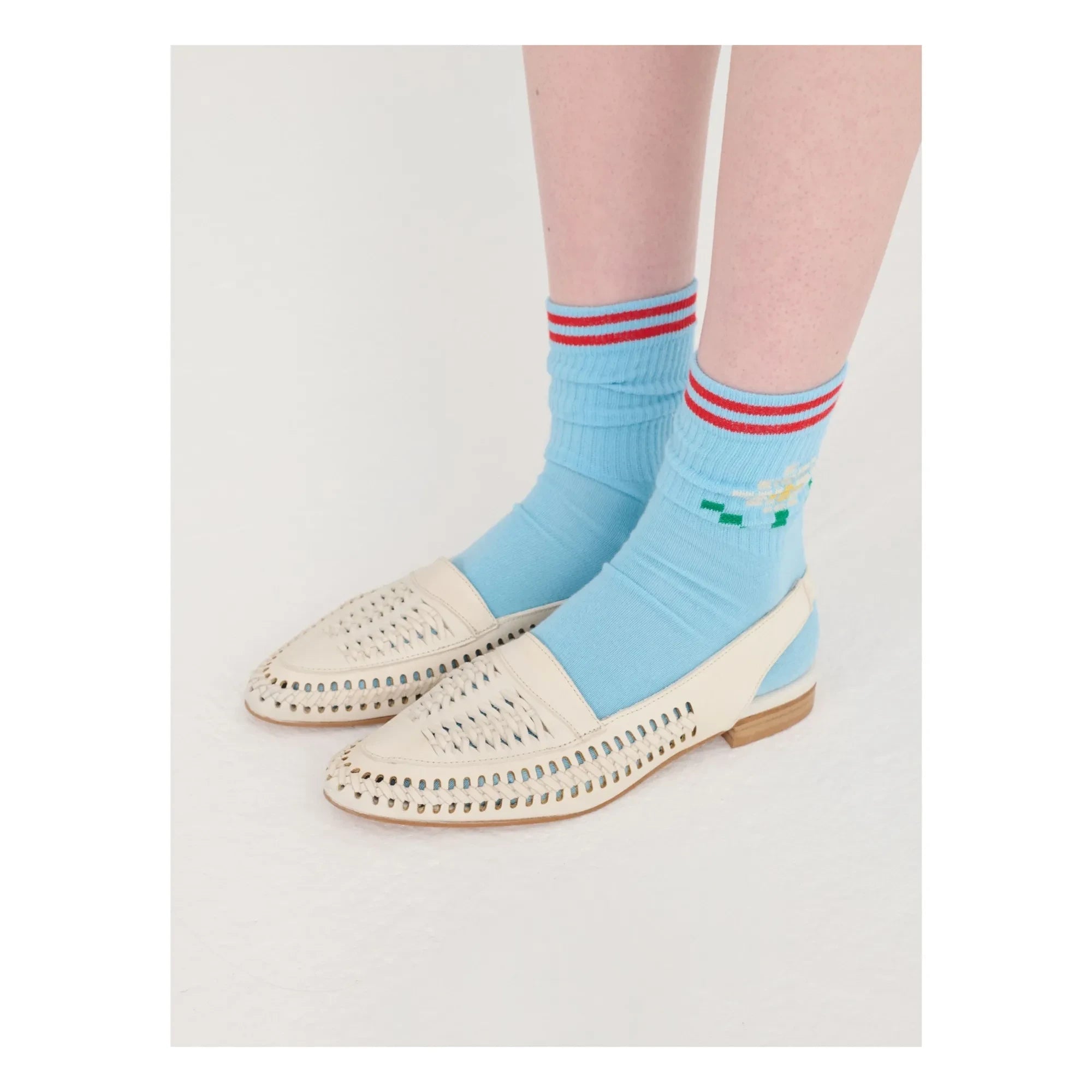 Bobo Choses - Knitted Leather Slingback | Ecru