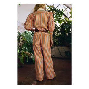 Maria de la Orden - Romeo Cotton Striped Pants | Orange