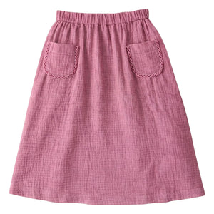 Lililotte - Jade Pocket Skirt Made of Organic Cotton Gauze | Dust Pink