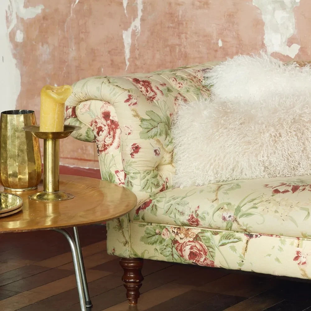 Maison de Vacances - Tibetan Goat Leather Cushion | Mustard